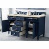 James Martin Vanities Brittany 60in Double Vanity, Victory Blue w/ 3 CM Eternal Marfil Quartz Top 650-V60D-VBL-3EMR